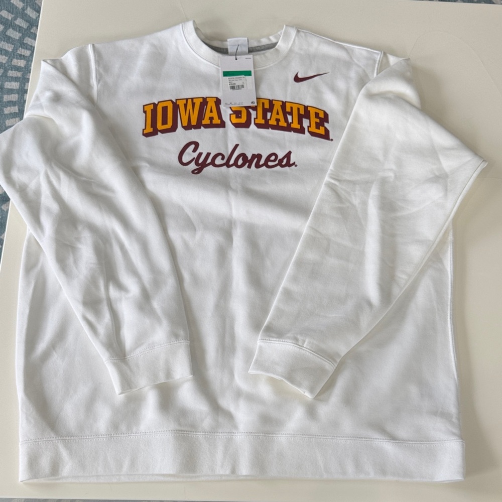 Nike White Iowa State Cyclones Crewneck Sweater size XL